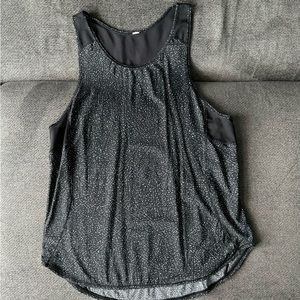 Lululemon Women's Sculpt Tank II Splatter White Black Mesh Racerback